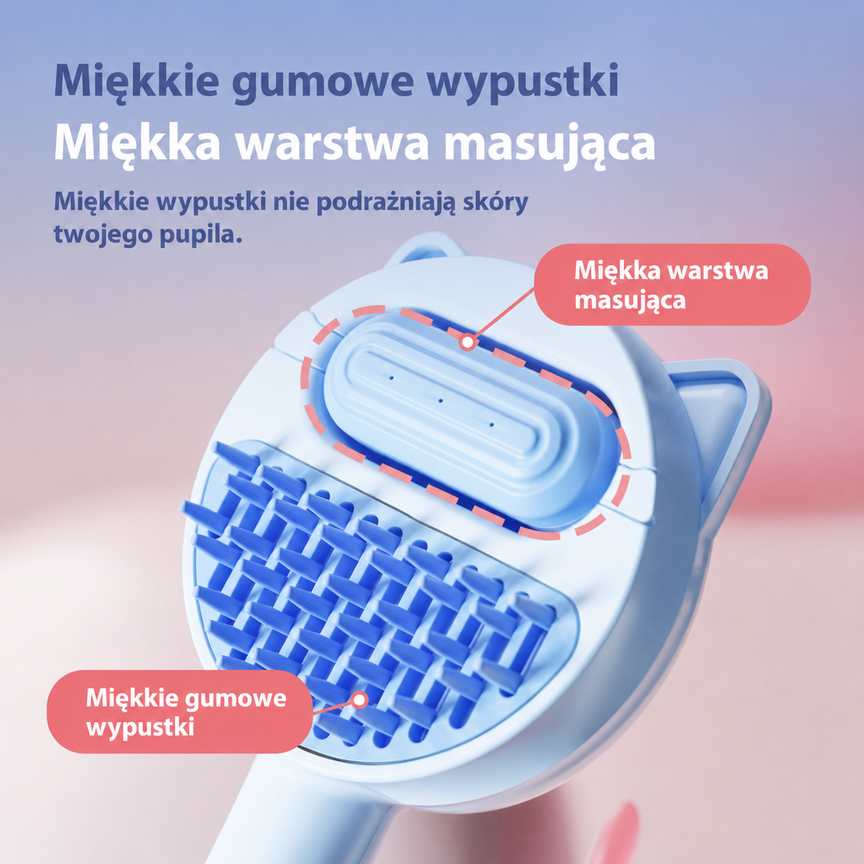 Szczotka do wyczesywania i masażu dla zwierząt